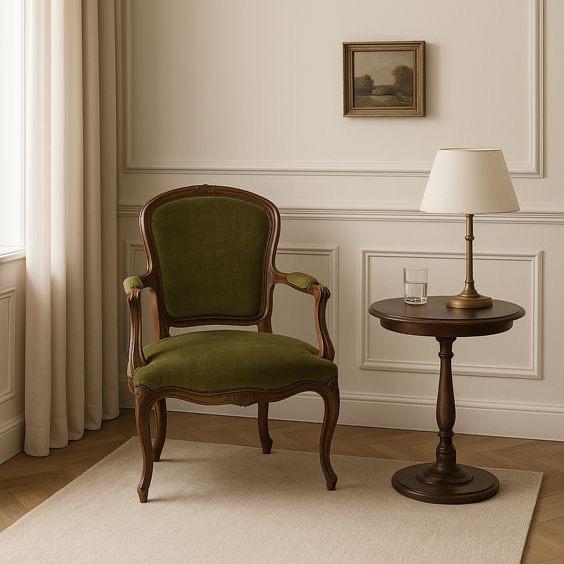 Heritage Velvet Accent Armchair