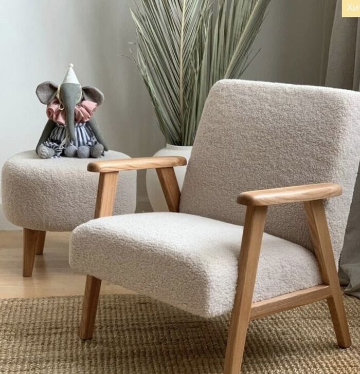 Nordic Bouclé Lounge Chair