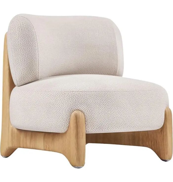 Rounded Bouclé Lounge Chair