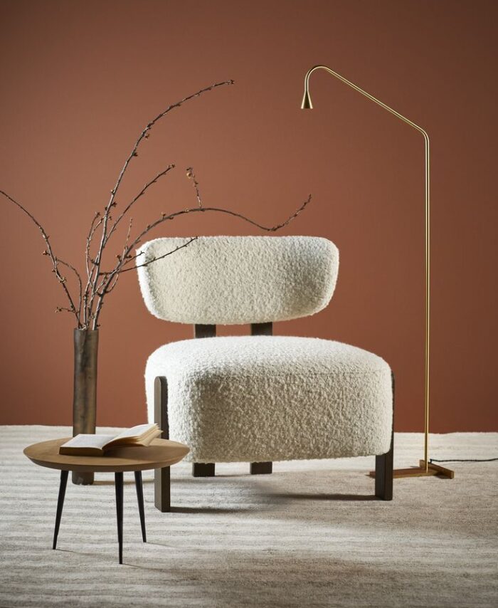 Sculpted Bouclé Accent Lounge Chair