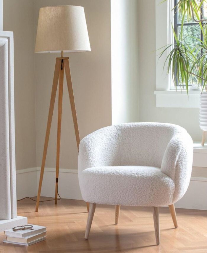 CozyShell Bouclé Barrel Chair