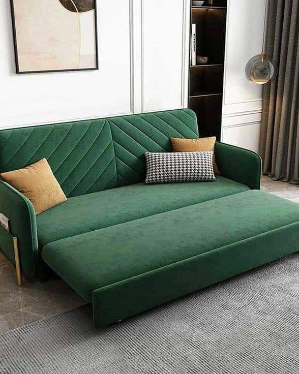 Emerald Quilted Upholstery Sofa Bed