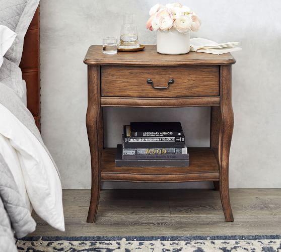 Willow Curved-Leg Vintage Bedside Table