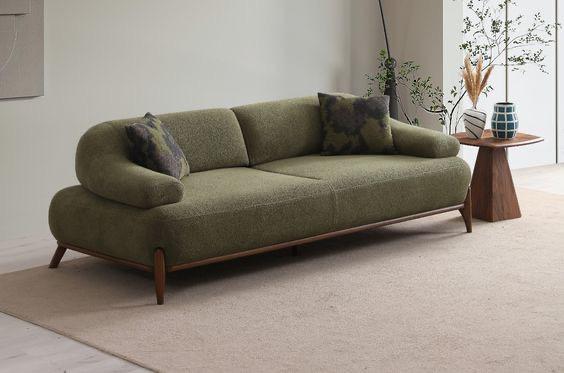 Olive Textured Modern Lounge Sofa