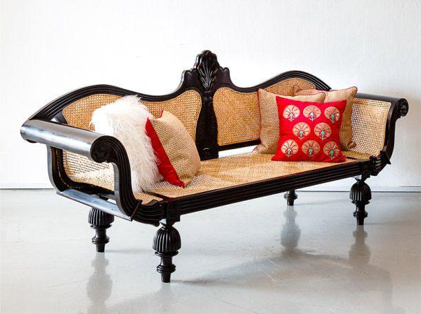 Heritage Cane & Wood Maharaja Sofa