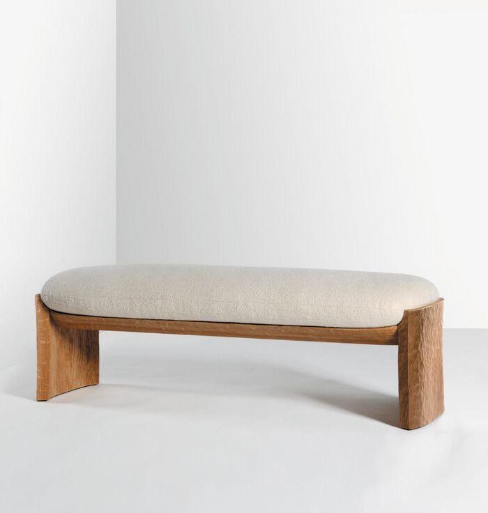 Calma Solid Wood Upholstered Bench